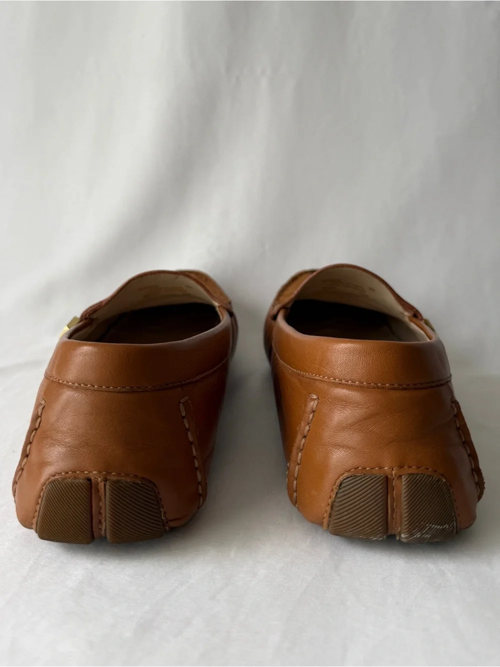Women's Cole Haan Tan Leather Suede Penny Loafers Size 8